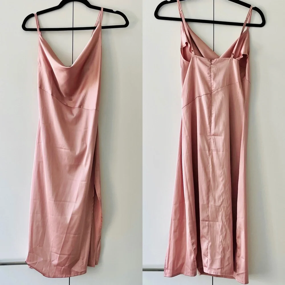 Satin Pink Dress - Picture 2 of 3